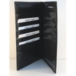 Tofljet pung i skind med rum til creditkort.