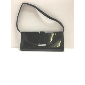 Festtaske i sort lak.