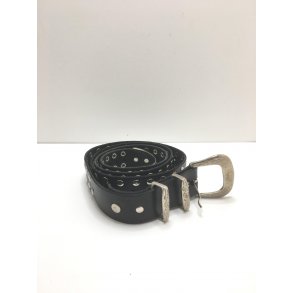 Smalt Dameblte i sort lder med nitter. Unica.