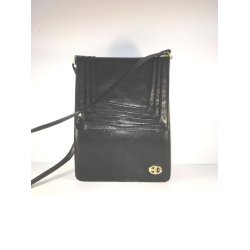 Klassisk elegant Vintagetaske i sort kalveskind