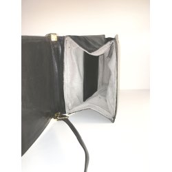 Klassisk elegant Vintagetaske i sort kalveskind