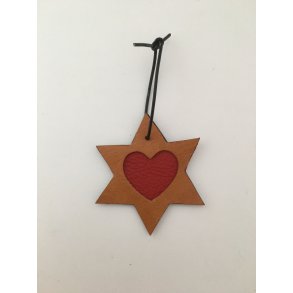 Stjerne med hjerte i lder & skind