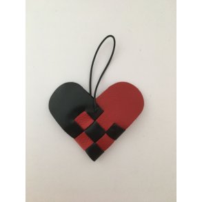 Flettet julehjerte i Skind