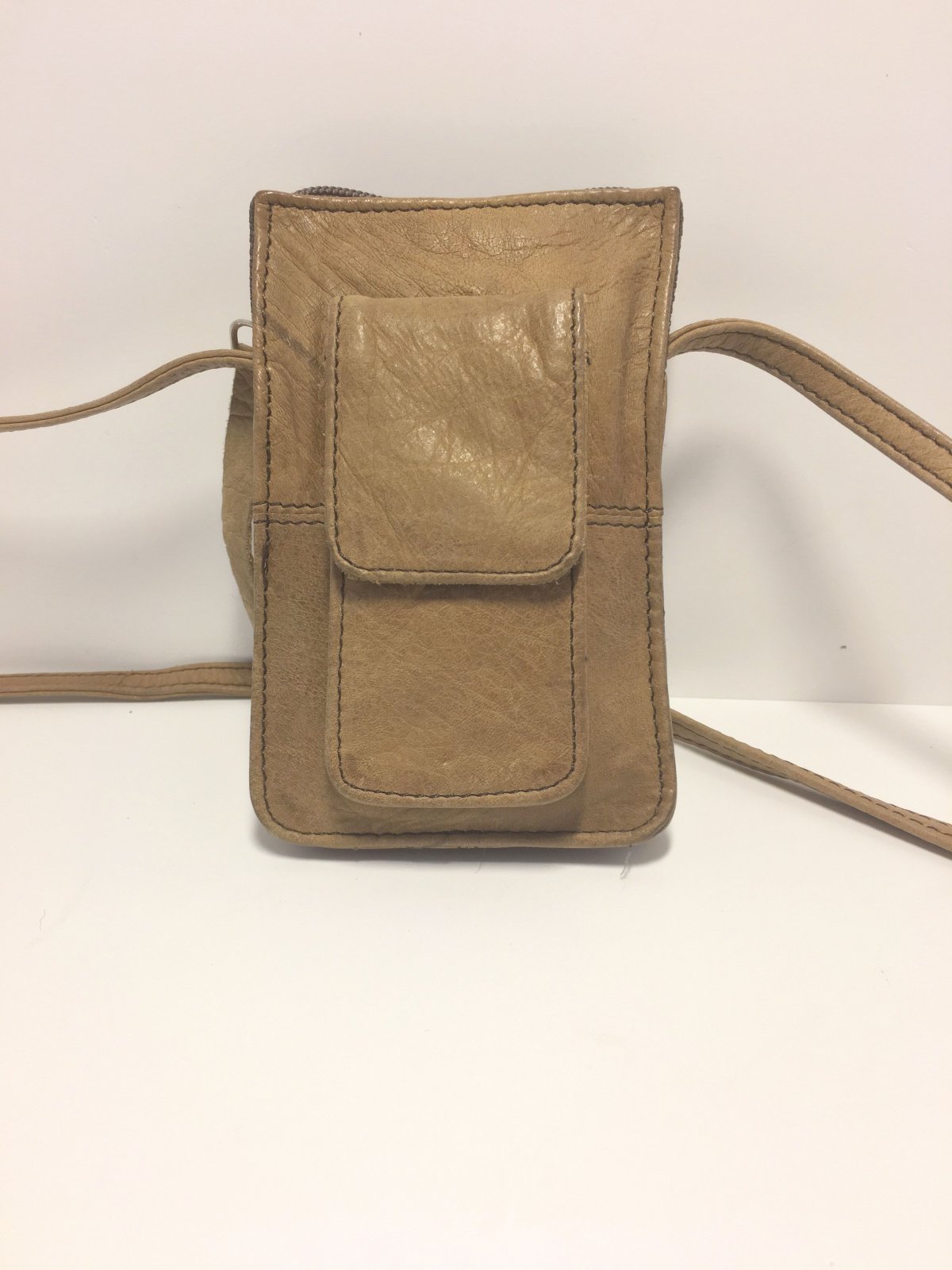 Mobiltaske / lille hals - Vintage tasker i læder og skind - Læderprojektet