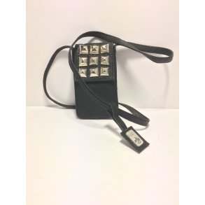 Hals pung/ taske i sort skind