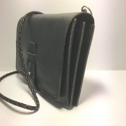 Lkker Vintage taske i bldt kraftigt Oksehud.