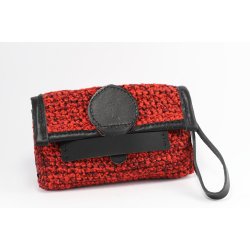 Hklet Clutch med skindbestning.