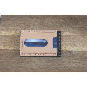 Etui til kredit kort i kernelder tofarvet